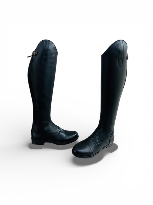 INDIANA LONG LEATHER RIDING BOOTS - BLACK COLOUR