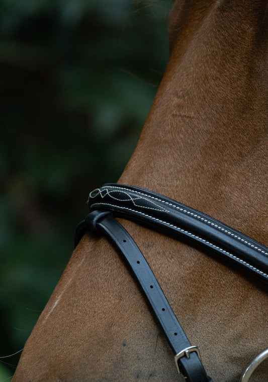 Raised fancy stitch bridle w/t Sure Grip reins